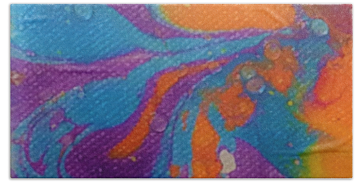  Bath Towel featuring the painting EveryColor 2 by Jan Pellizzer