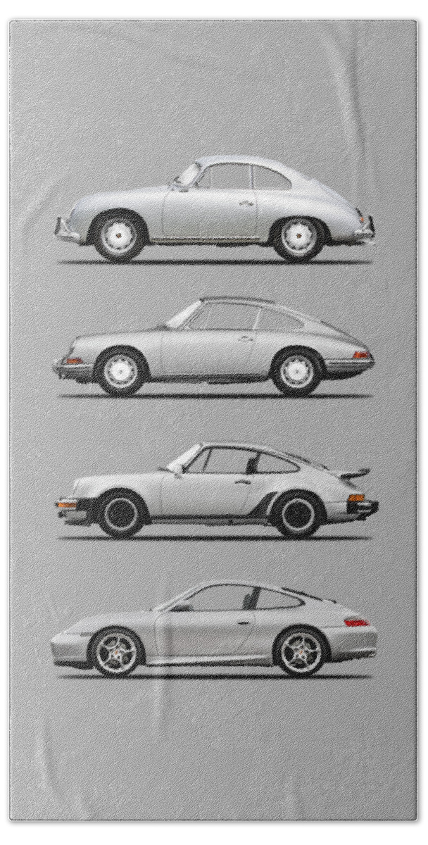 Porsche Hand Towel featuring the photograph Evolution Of The 911 by Mark Rogan