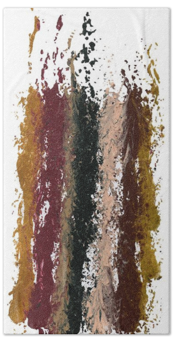 Lori Kingston Bath Towel featuring the painting Exclamations 1 by Lori Kingston