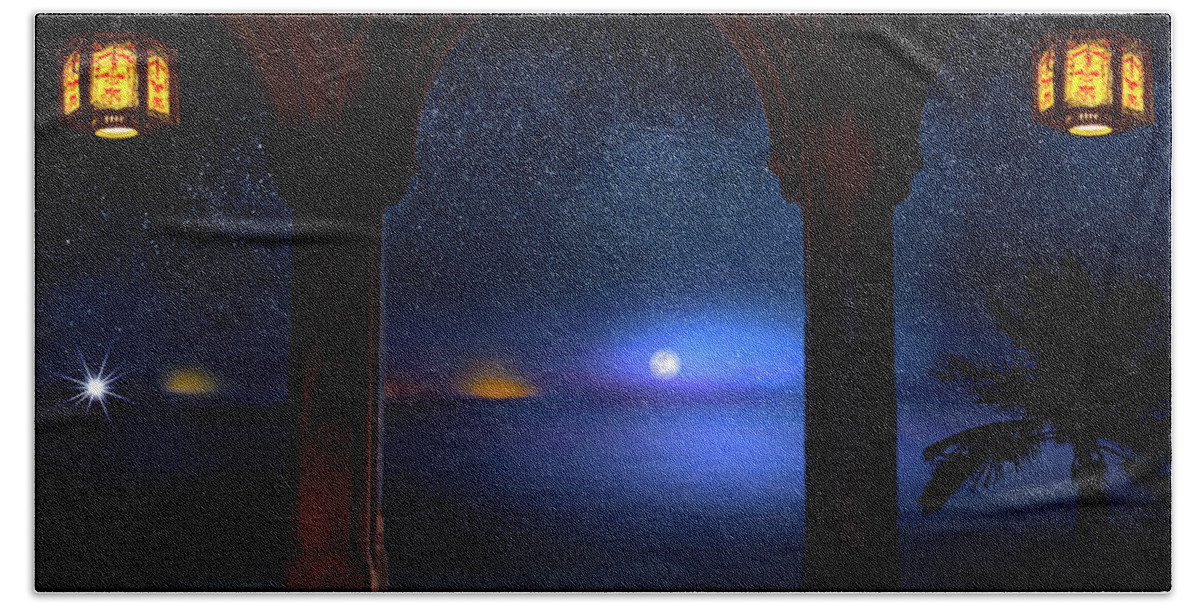 Exotic Hand Towel featuring the digital art Exotic Night by Mark Andrew Thomas