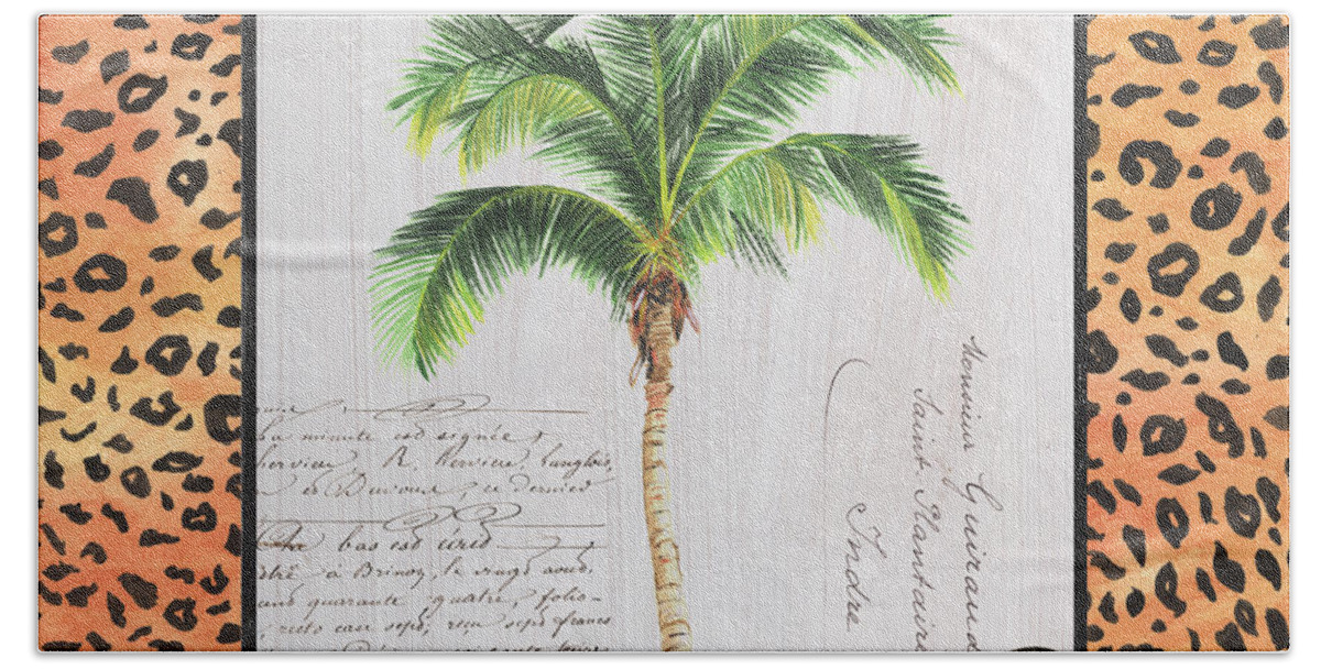 Tropical Hand Towel featuring the painting Exotic Palms 1 by Debbie DeWitt