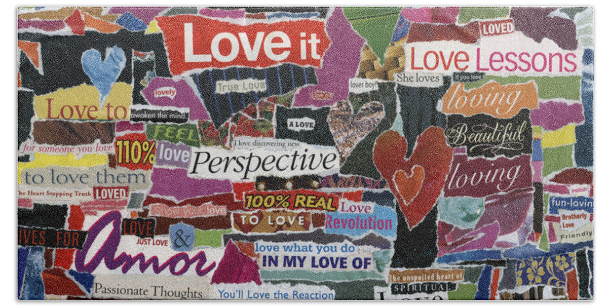 Affordable Cards 2.95 Each - Pack Of 10 & 2.48 Each - Pack Of 25 Hand Towel featuring the mixed media expression'd Love by Kenneth James