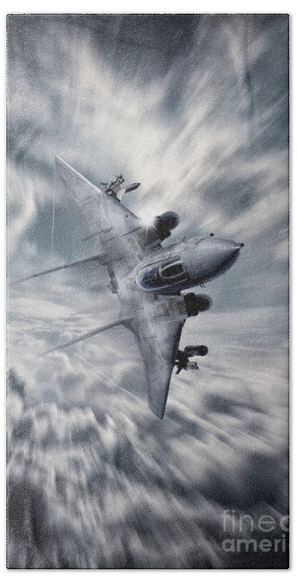 F14 Hand Towel featuring the digital art F14 Tomcat by Airpower Art