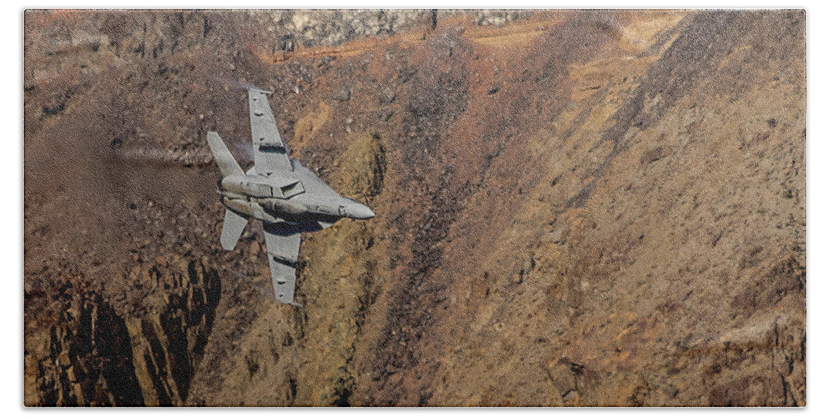 Jet Hand Towel featuring the photograph F18 In Star Wars Canyon by Bill Gallagher