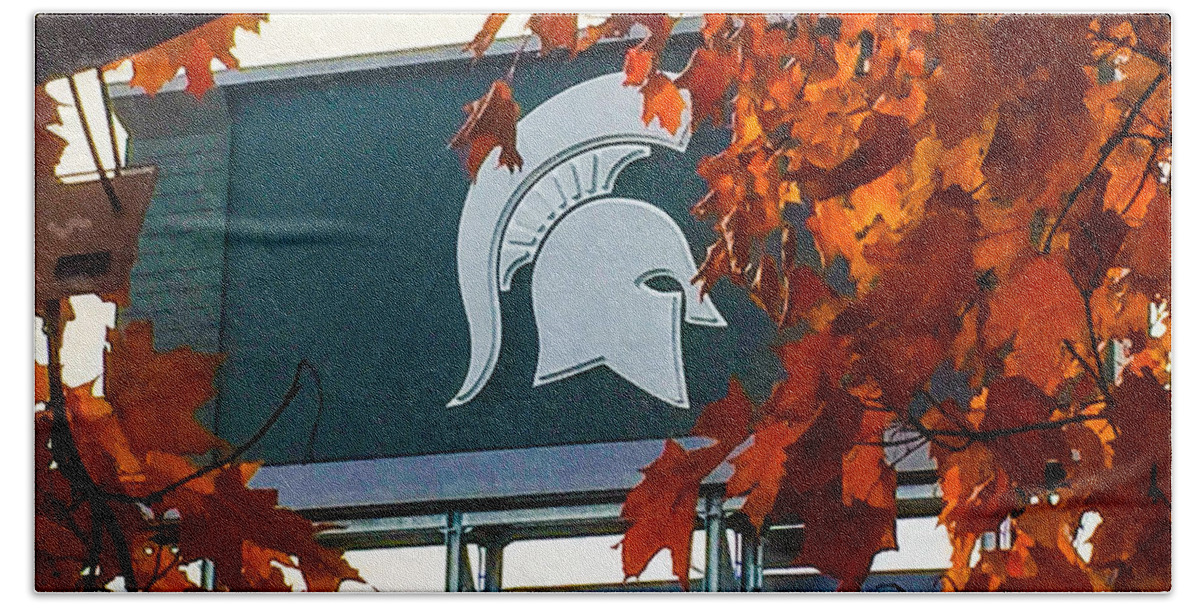 Msu Bath Towel featuring the photograph Fall is Football by Joseph Yarbrough