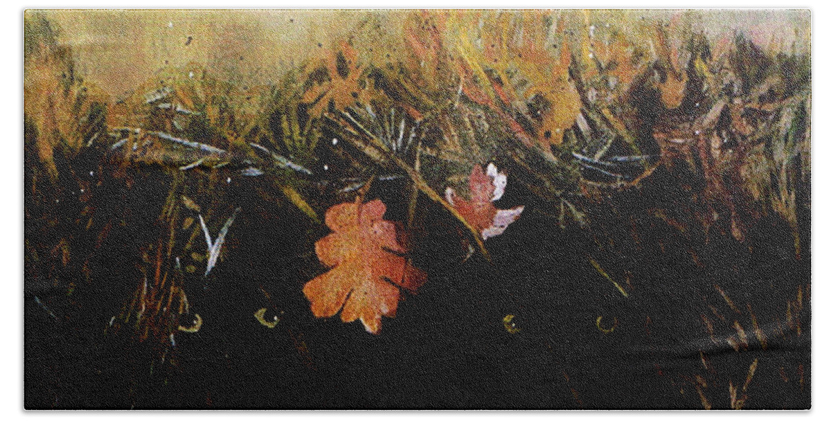 Haunting Hand Towel featuring the painting Fall Wind Across the Meadow by Seth Weaver