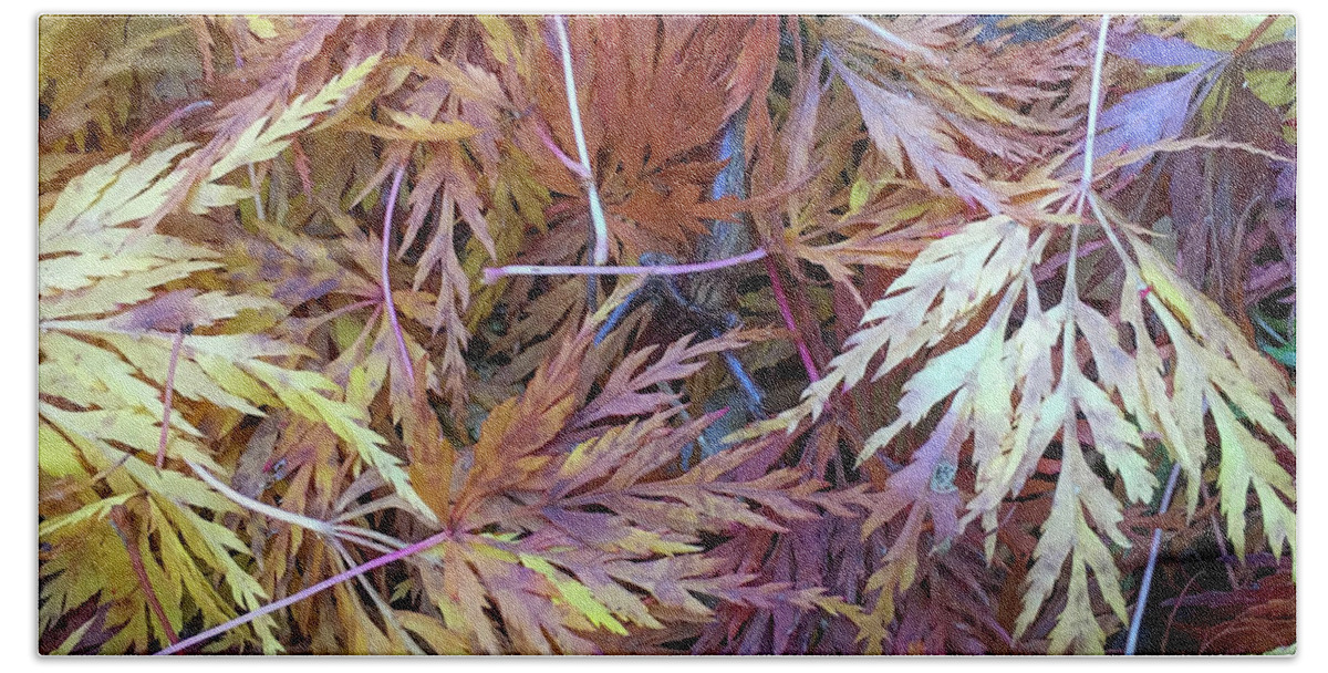 Acer Bath Sheet featuring the photograph Fallen Autumn Leaves by Mo Barton