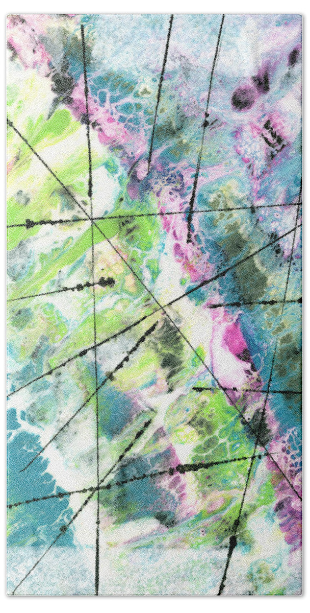 Mixed Media Hand Towel featuring the mixed media Falling Further In by Cyndi Lavin