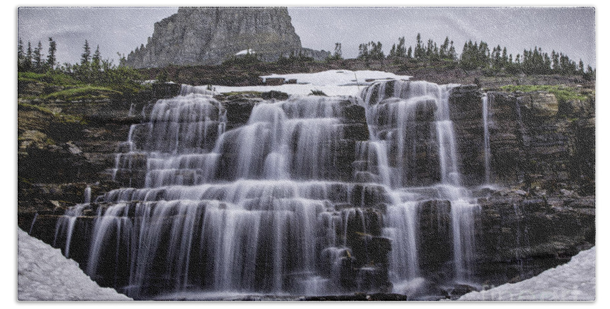 Glacier Bath Towel featuring the photograph Falls In Glacier 1 by Timothy Hacker