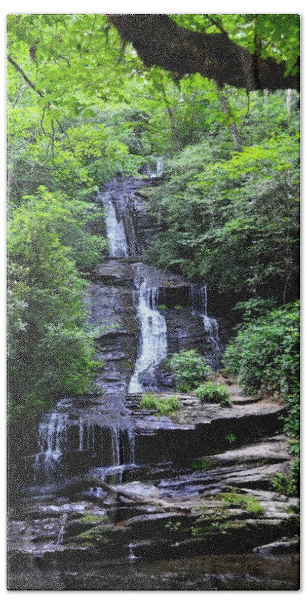  Hand Towel featuring the photograph Falls near Bryson City by Chuck Brown