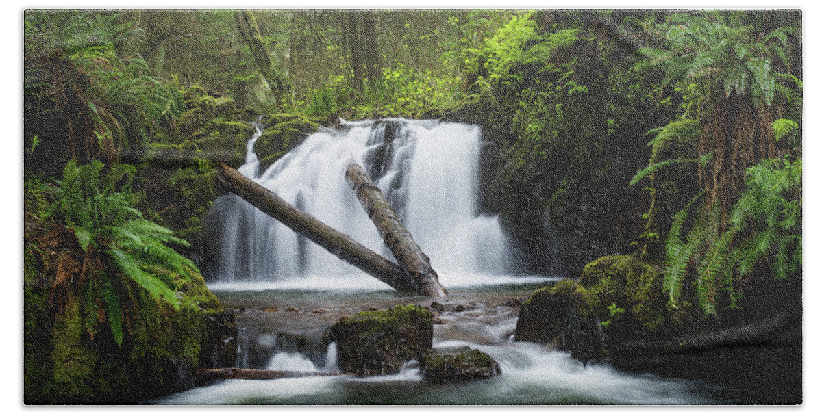 Cannon Beach Bath Towel featuring the photograph Falls on Canyon Creek by Robert Potts
