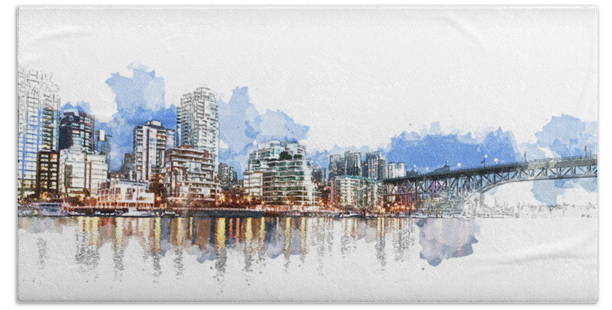 Vancouver Hand Towel featuring the photograph False Creek by Cameron Wood