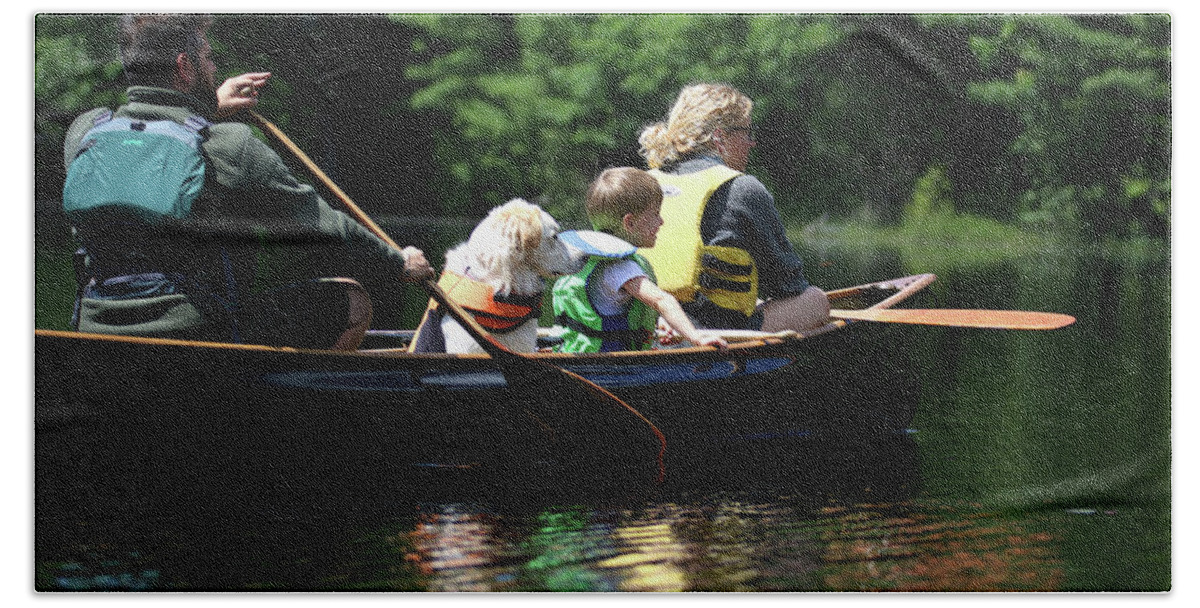 Canoeing Bath Towel featuring the photograph Family Canoeing Fun by Brook Burling