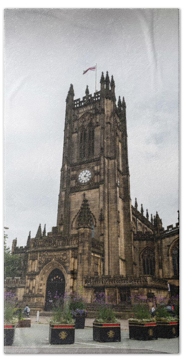 Cathedral Bath Towel featuring the photograph Famous cathedral of Manchester, UK by Michalakis Ppalis
