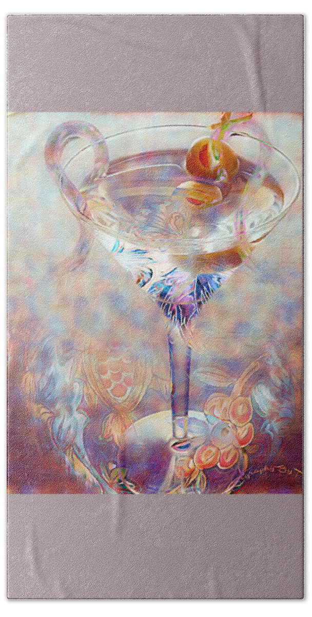 Tuscan Martini Hand Towel featuring the digital art Fantasy Cocktail by Pamela Smale Williams