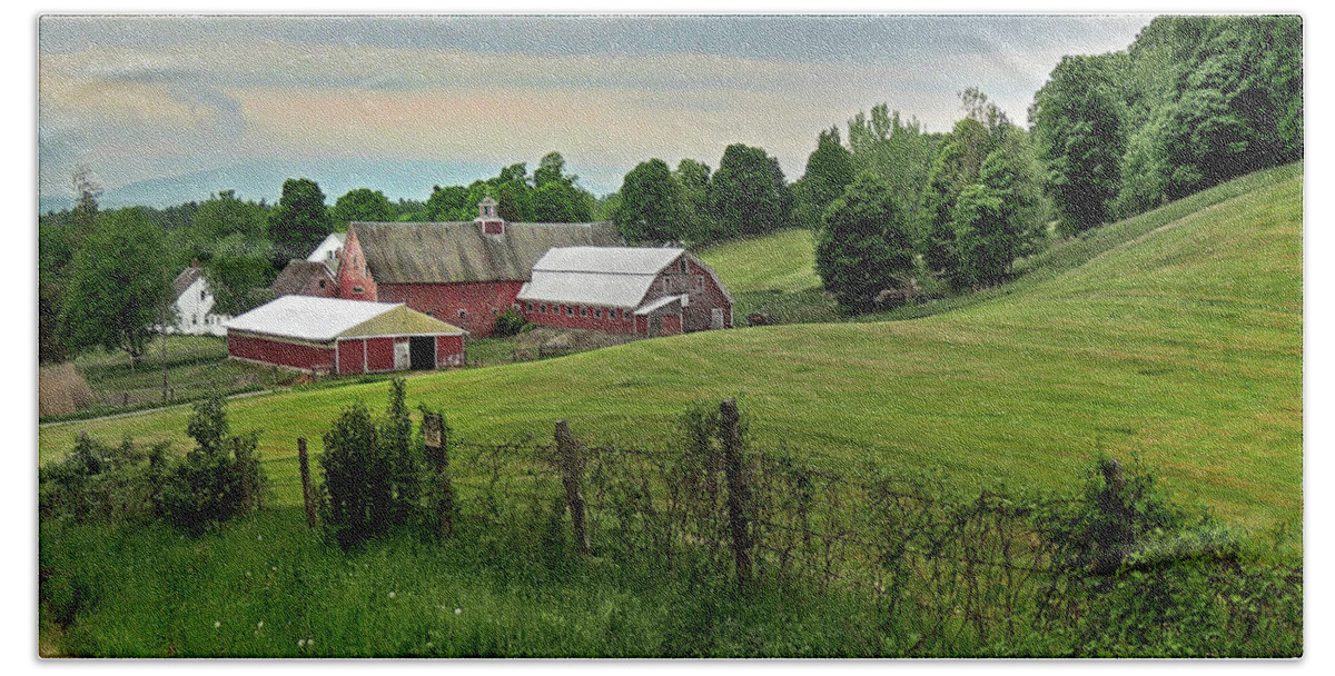 Farm Bath Towel featuring the photograph Farm in West Newbury Vermont by Nancy Griswold