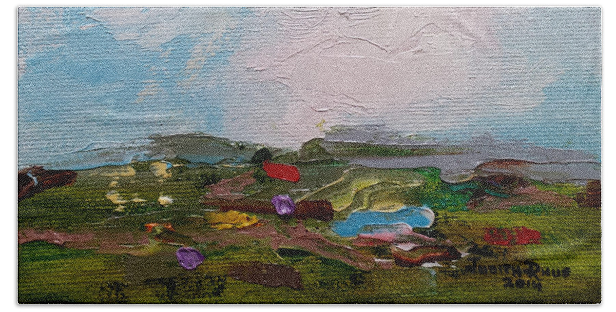 Farm Hand Towel featuring the painting Farmland II by Judith Rhue