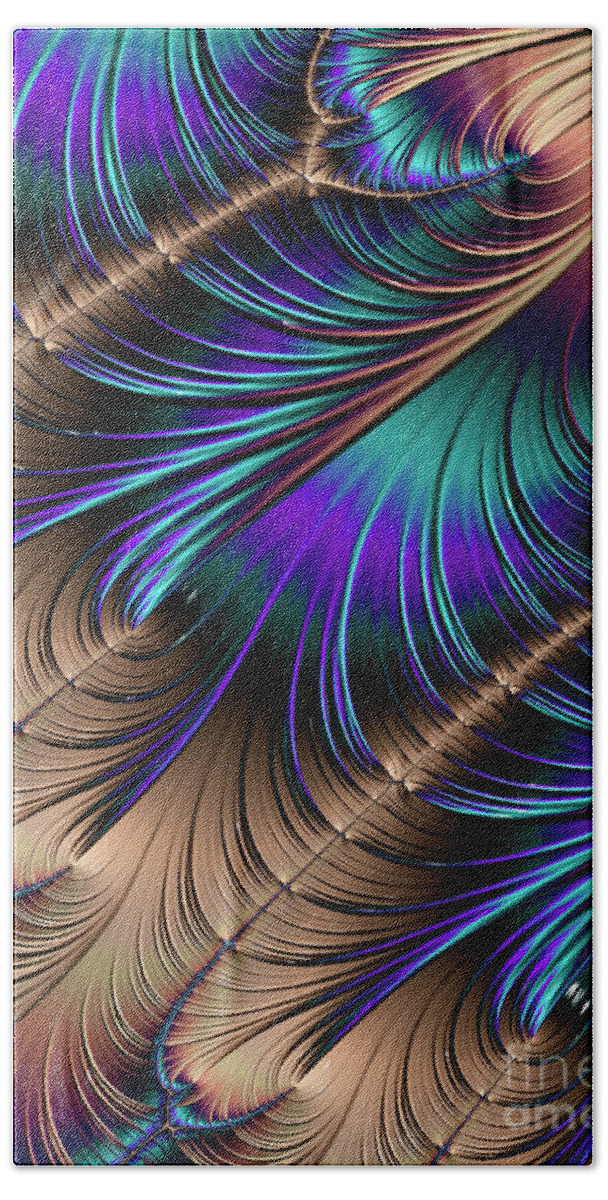 Fractal Hand Towel featuring the digital art Feather LIght by Kathy Kelly