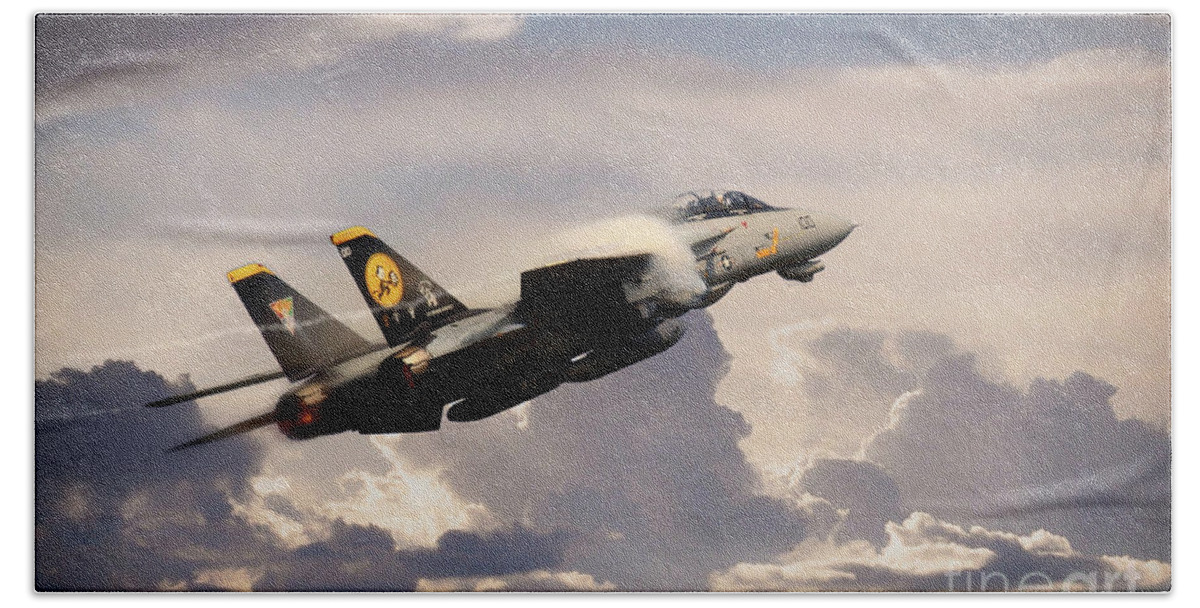 F-14 Tomcat Hand Towel featuring the digital art Felix In A Hurry by Airpower Art