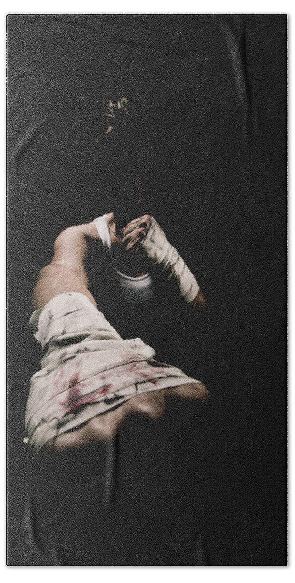 Boxing Hand Towel featuring the photograph Female Toughness by Scott Sawyer