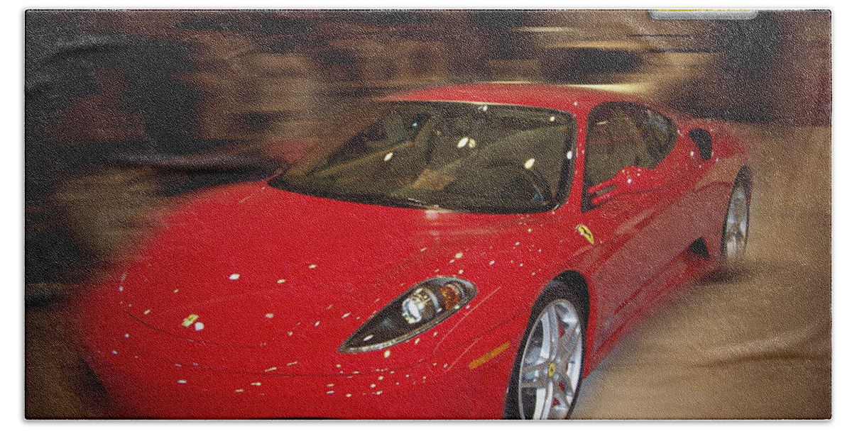 �auto Corner� Collection By Serge Averbukh Hand Towel featuring the photograph Ferrari F430 - The Red Beast by Serge Averbukh