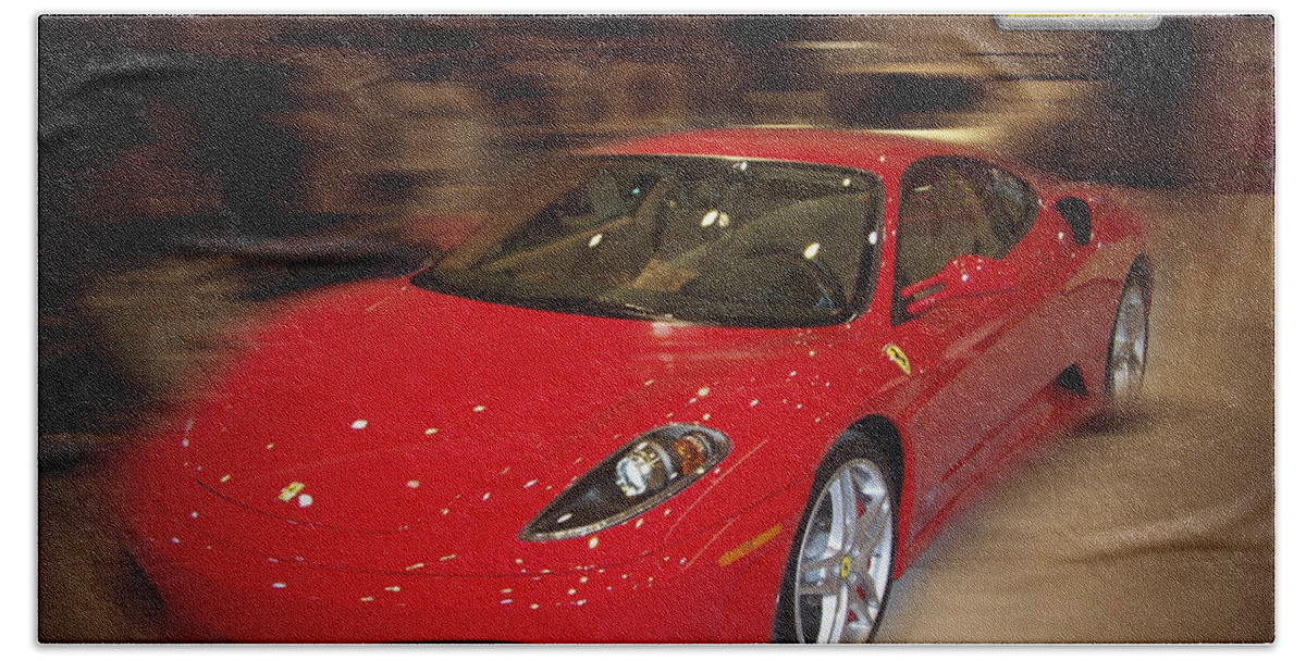 auto Corner Collection By Serge Averbukh Bath Towel featuring the photograph Ferrari F430 - The Red Beast by Serge Averbukh