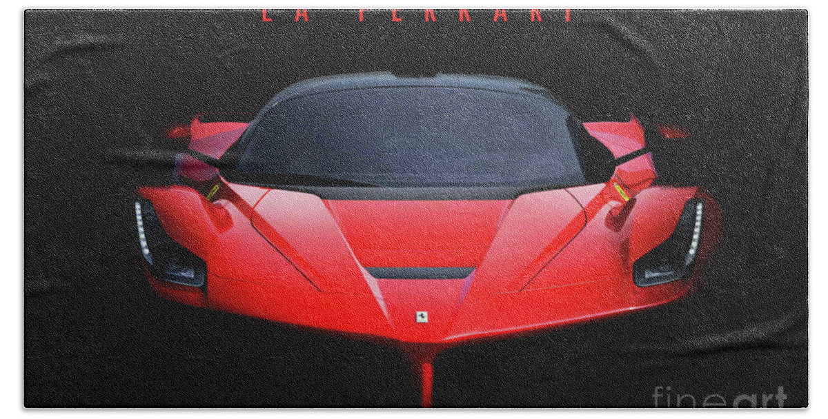 Ferrari Bath Towel featuring the digital art Ferrari LaFerrari by Airpower Art
