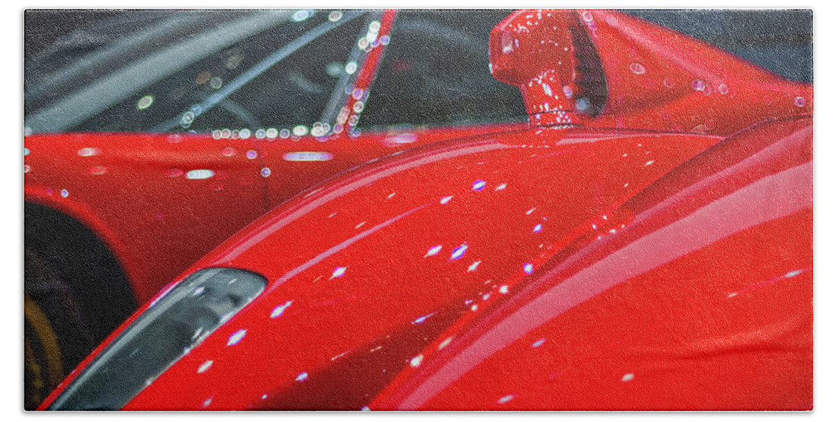 Ferrari Bath Towel featuring the photograph Ferraris at the Auto Show by Stuart Litoff