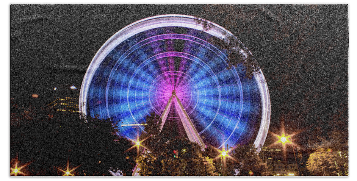 Ferris Wheel Hand Towel featuring the photograph Ferris Wheel at Centennial Park 2 by Kenny Thomas