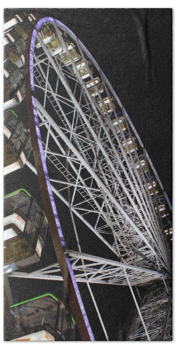 December Hand Towel featuring the photograph Ferris Wheel at Night 16x20 by Leah Palmer