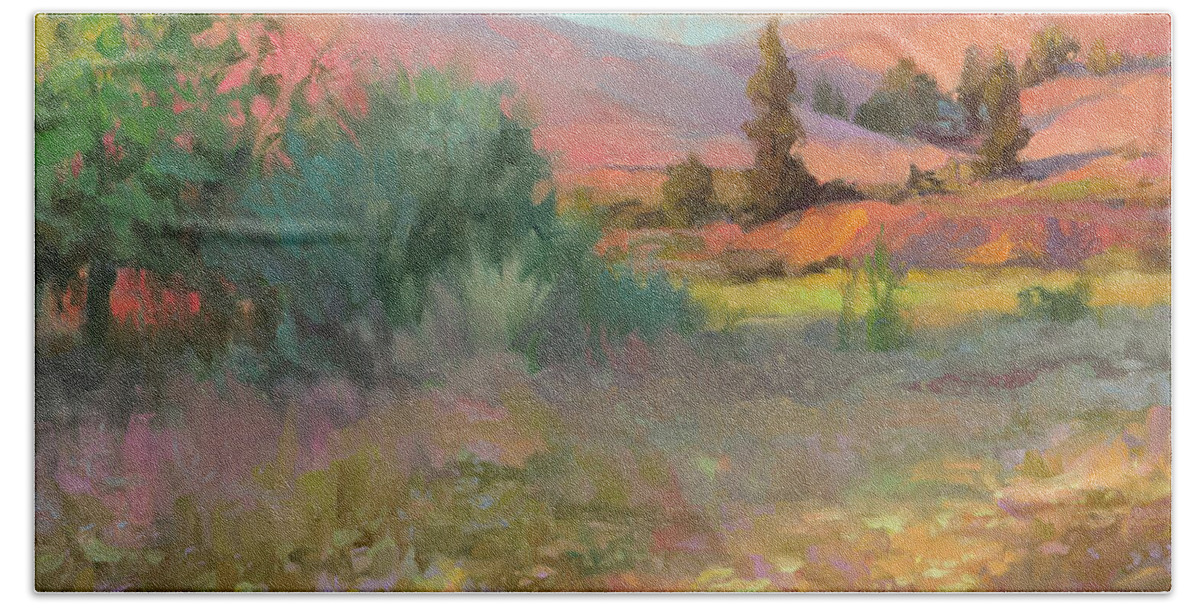 Country Bath Sheet featuring the painting Field of Dreams by Steve Henderson
