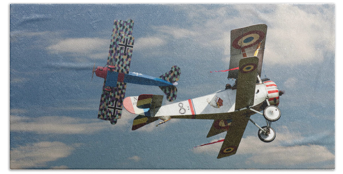 Aircraft Hand Towel featuring the photograph Fighting Colours 2 - Fokker D. Vll - Nieuport by Pat Speirs