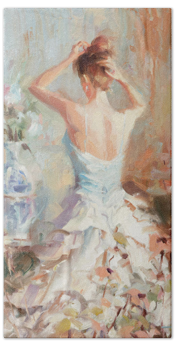 Romance Bath Towel featuring the painting Figurative II by Steve Henderson