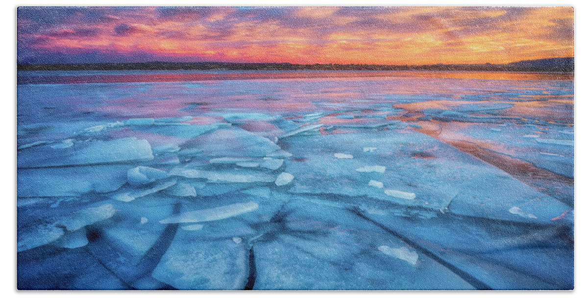 Winter Bath Sheet featuring the photograph Fire and Ice 2 by Darren White