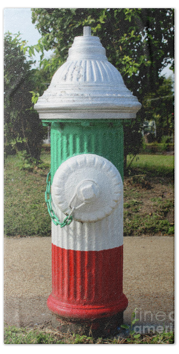 St. Louis Bath Towel featuring the photograph Fire Hydrant on The Hill in St. Louis, Missouri by Adam Long