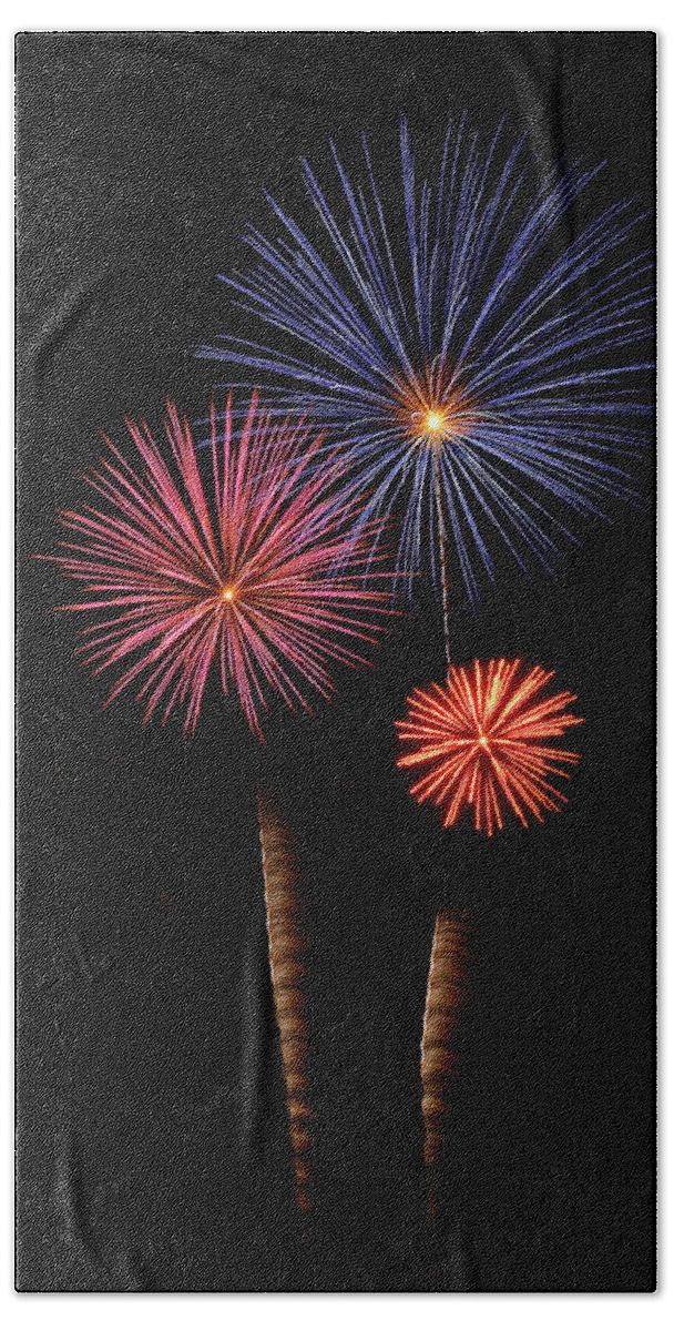 Fireworks Bath Towel featuring the photograph Firework Trees by Elaine Malott
