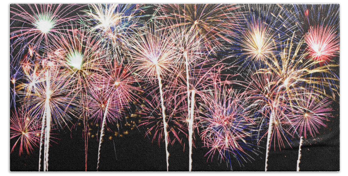 4th Bath Towel featuring the photograph Fireworks Spectacular by Ricky Barnard