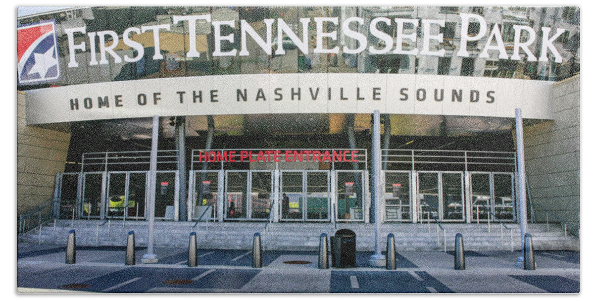 First Tennessee Park Bath Towel featuring the photograph First Tennessee Park, Nashville by Chris Smith