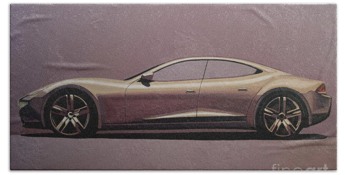 Fisker Karma Hand Towel featuring the painting Fisker Karma 2012 Painting by Paul Meijering