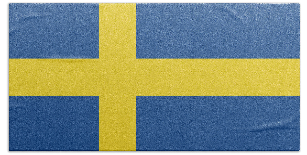Sweden Hand Towel featuring the digital art Flag of Sweden by Roy Pedersen