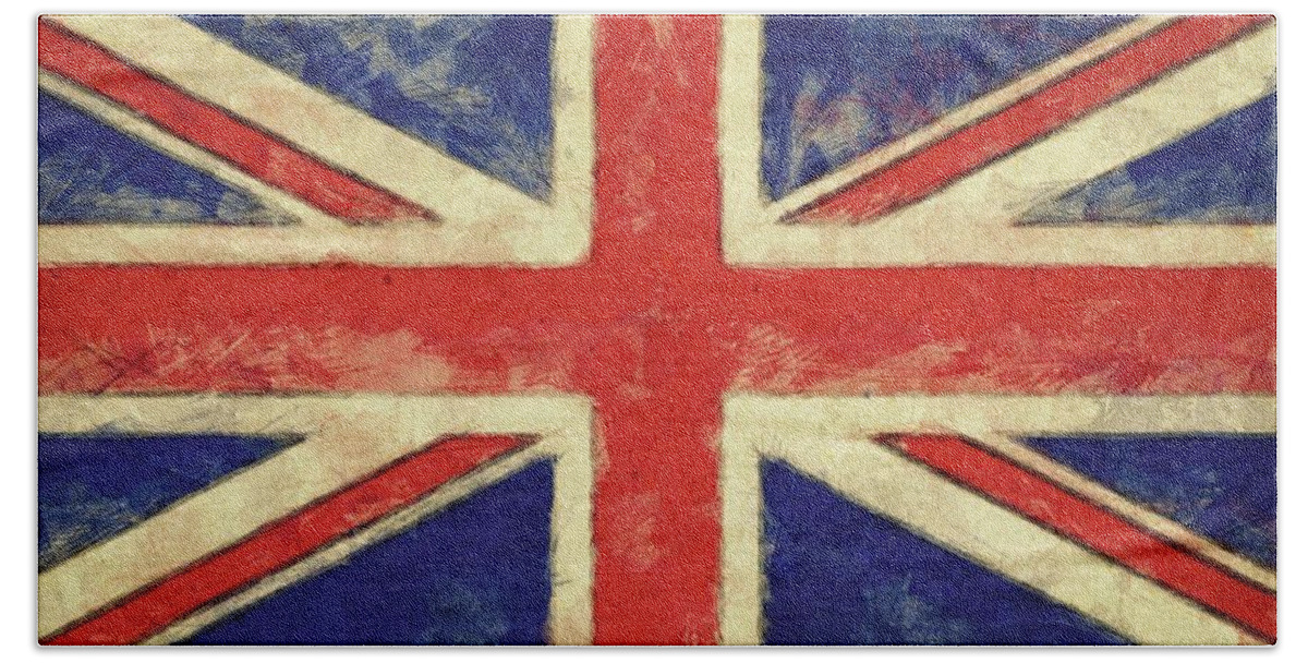 Engish Bath Towel featuring the digital art Flag of the United Kingdom by Michelle Calkins