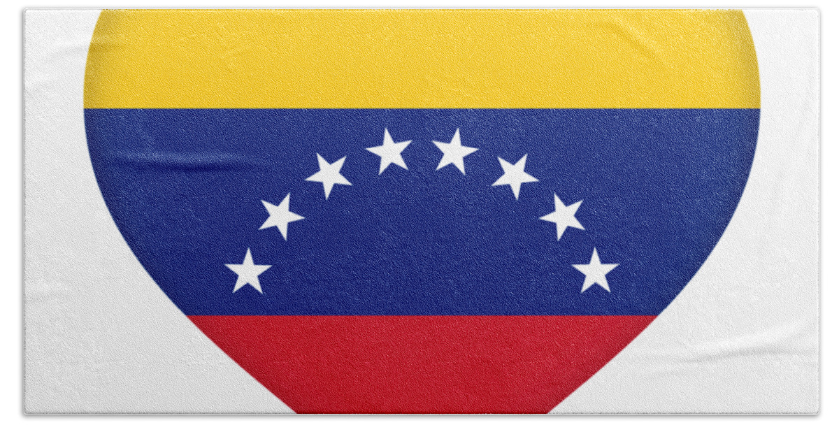 Venezuela Hand Towel featuring the photograph Flag of Venezuela Heart by Roy Pedersen