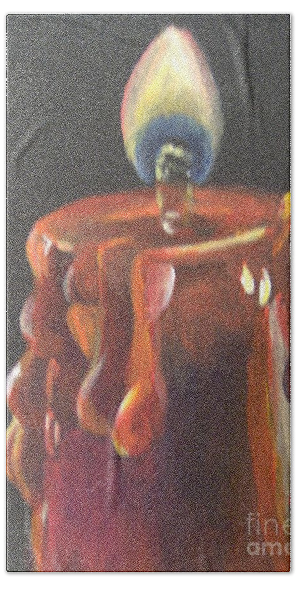 Fire Bath Towel featuring the painting Flaming Hot by Saundra Johnson