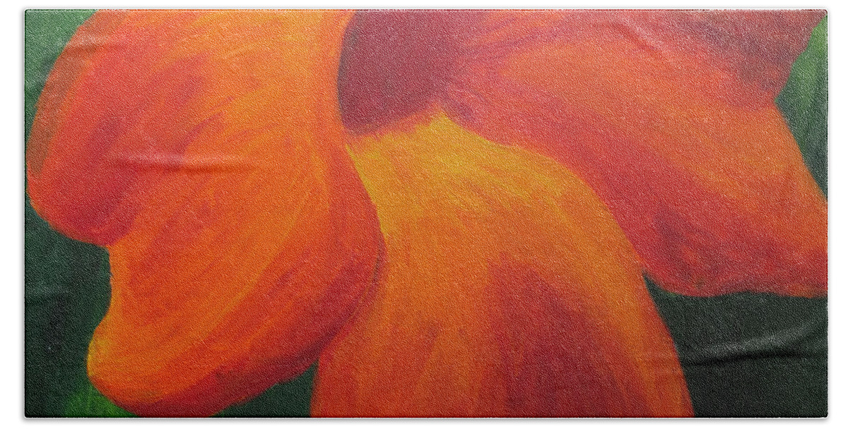 Flora Bath Towel featuring the painting Flora Series-Number 1 by Jim Harper