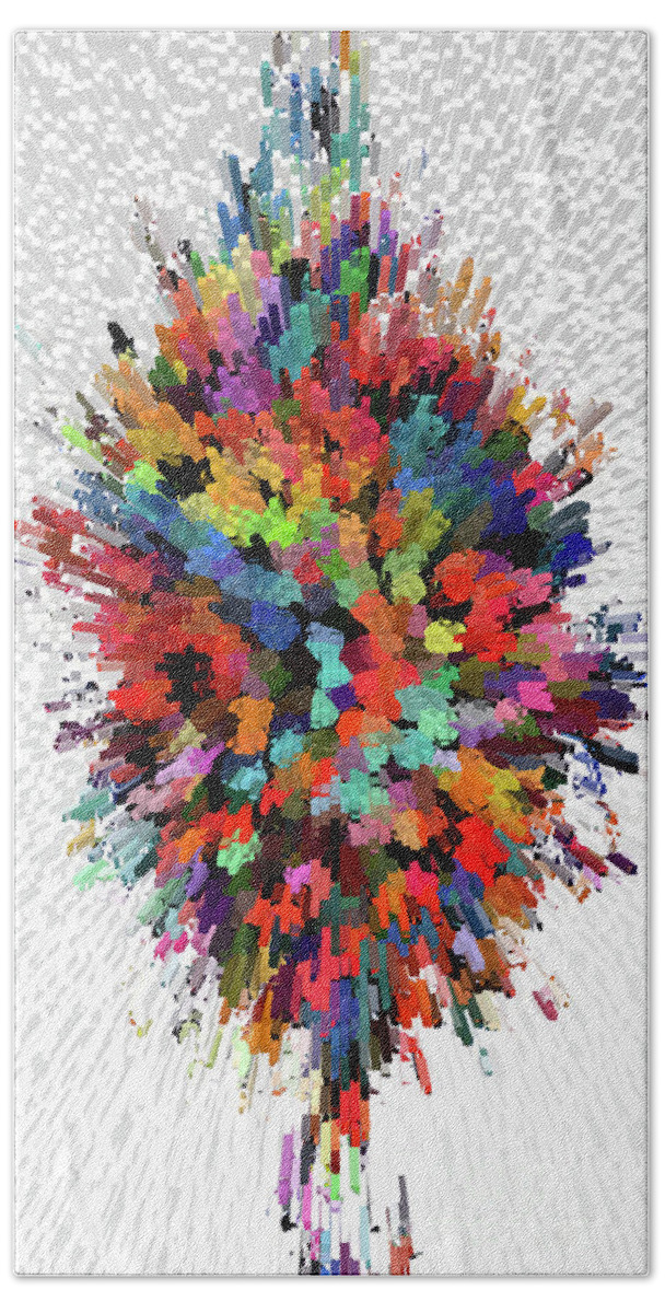 Floral Bath Towel featuring the digital art Floral Bouquet Abstraction by Genevieve Esson
