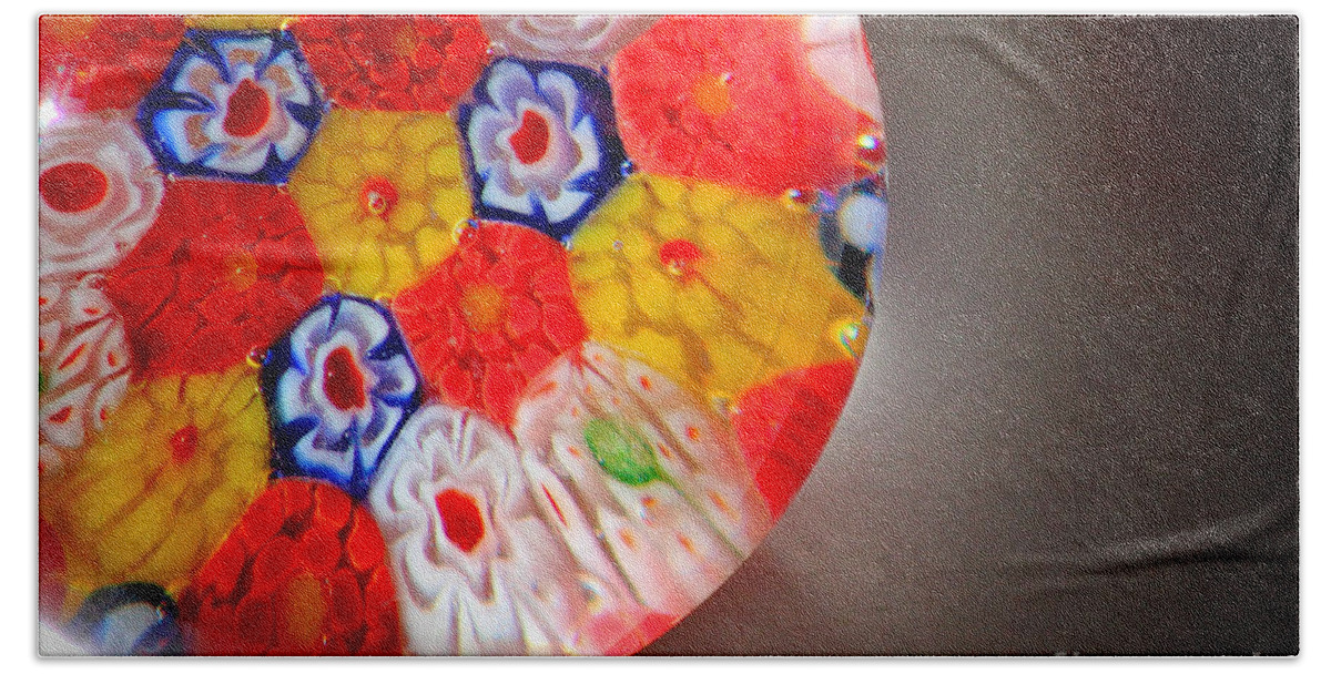 Paperweight Bath Towel featuring the photograph Floral Glass Abstract Close-up by Karen Adams