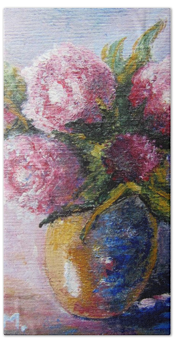 Flowers Bath Towel featuring the painting Floral by Vesna Martinjak