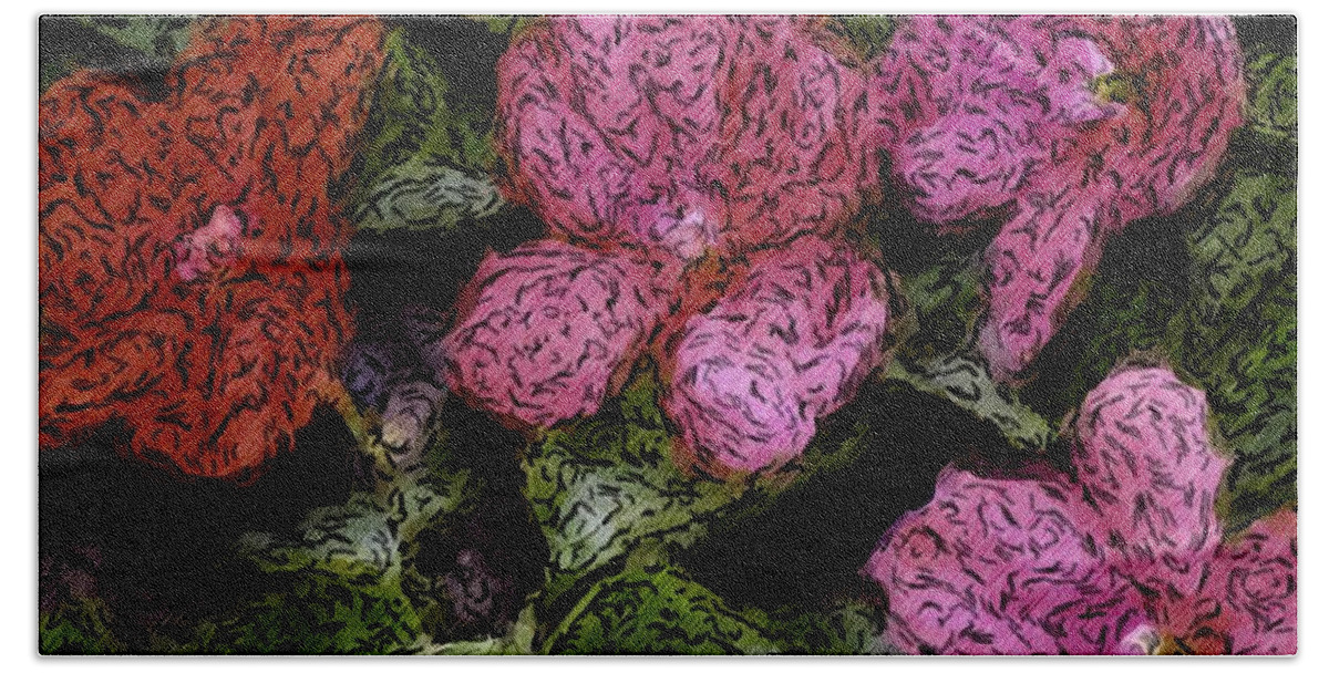 Digital Photograph Hand Towel featuring the photograph Flower sketch by David Lane