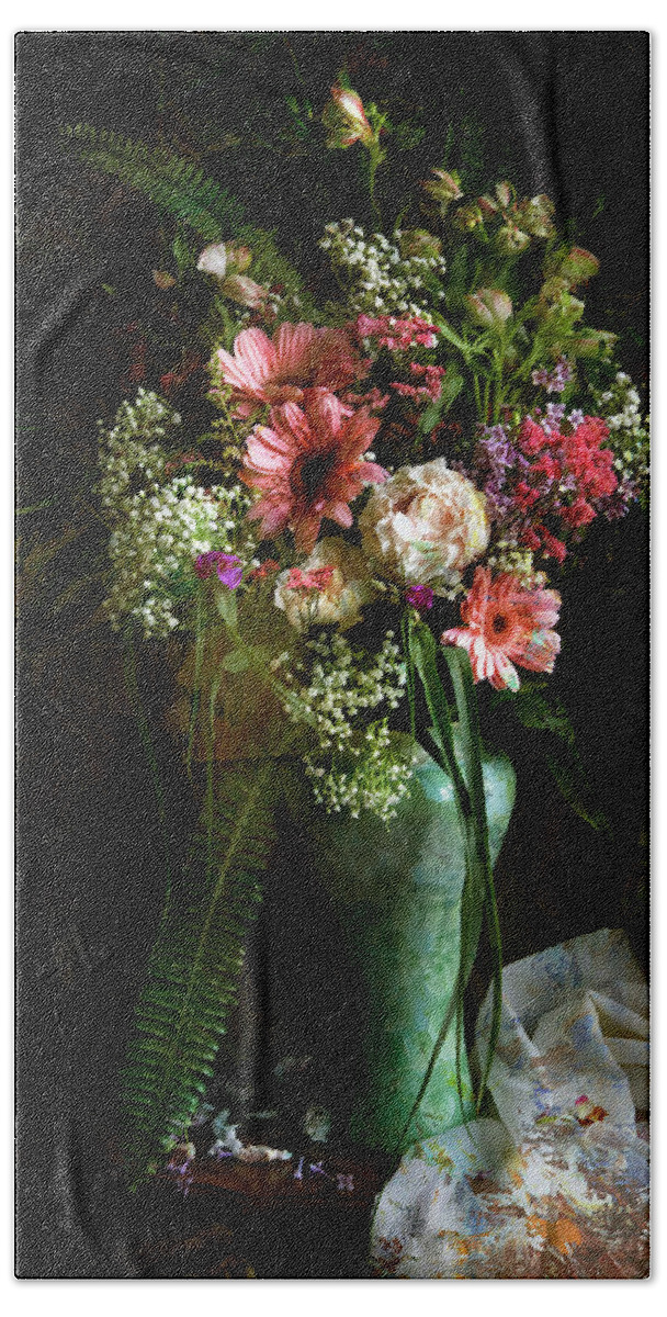 Floral Bath Towel featuring the photograph Flowers Still Life by John Rivera
