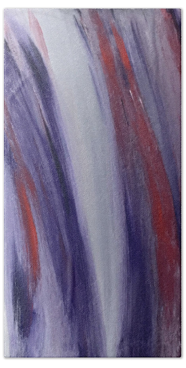 Oil Paintings Hand Towel featuring the painting Red, White and Blue Flowing Energy by Karen Nicholson